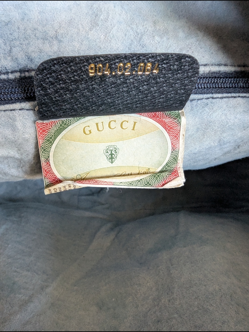 Gucci Black Leather & Beige GG Canvas Messenger Bag with Red-Blue Web - Picture 12 of 14